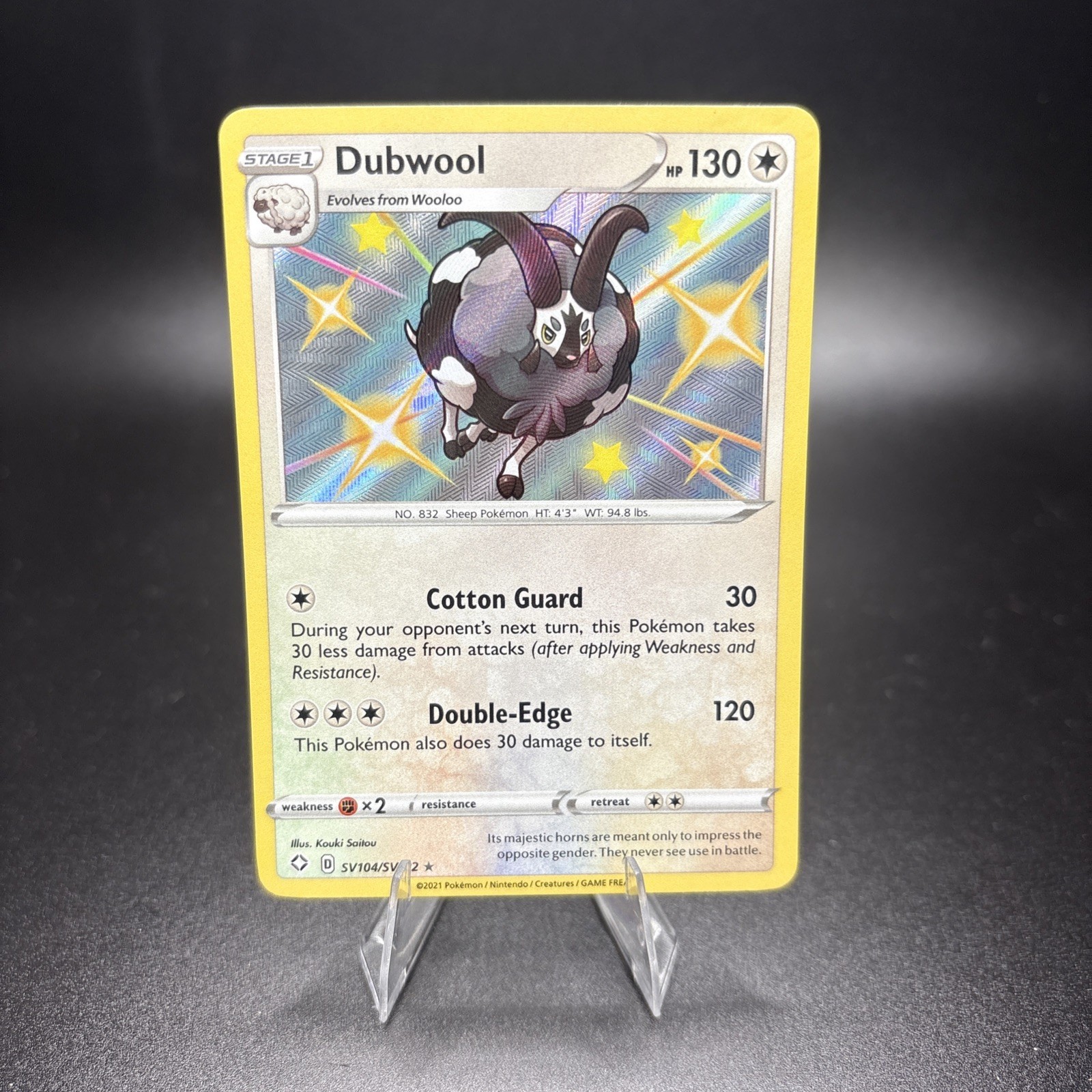Dubwool Holo Shiny Holo Rare Shining Fates: Shiny Vault SV104/SV122 NM
