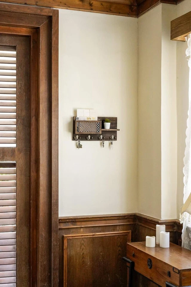 Dahey Key Holder Wall Mounted Mail Holder Organizer with 4 Double Key Hooks for - Image 3 of 4