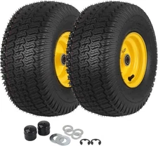(2 Pack) 15x6.00-6 Tubeless Tire and Wheel, 3" Offset Hub, 