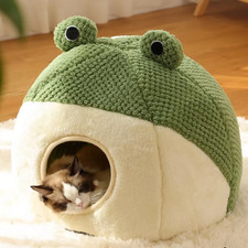 New Pet Nest Winter Warm Dog Den Cat Villa Plush Pets Mattress Small Frog Shape