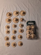 Lot Of 36 Miniature Straw Hats For Crafting/Dolls, 2-3", Unused