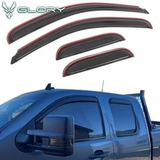 For 07-14 Silverado Sierra 1500 2500 HD Extended Cab In Channel Window Visors