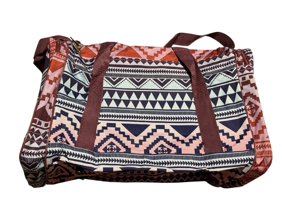 5 Cities Aztec Duffle Gym Bag Carry On Luggage 21x12x8 Multi-Color Travel NEW - Image 2 of 4