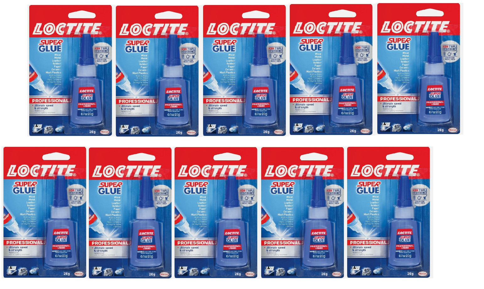 10 Pack Loctite 1365882 Liquid Professional Super Glue 20g L