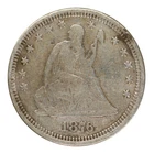 1876-CC Seated Liberty Quarter Very Good Condition