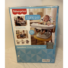 Fisher-Price SpaceSaver Simple Clean High Chair with Wraparound Deep-Dish Tray