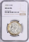 1959 D Franklin Half NGC MS66 FBL