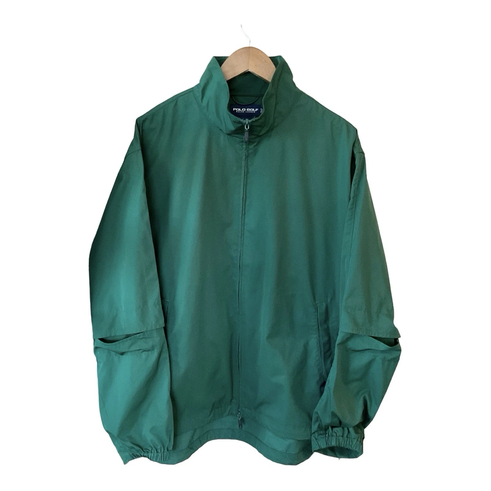 Polo Ralph Lauren Golf Jacket XL Green Full Zip Windbreaker Vented Sleeves