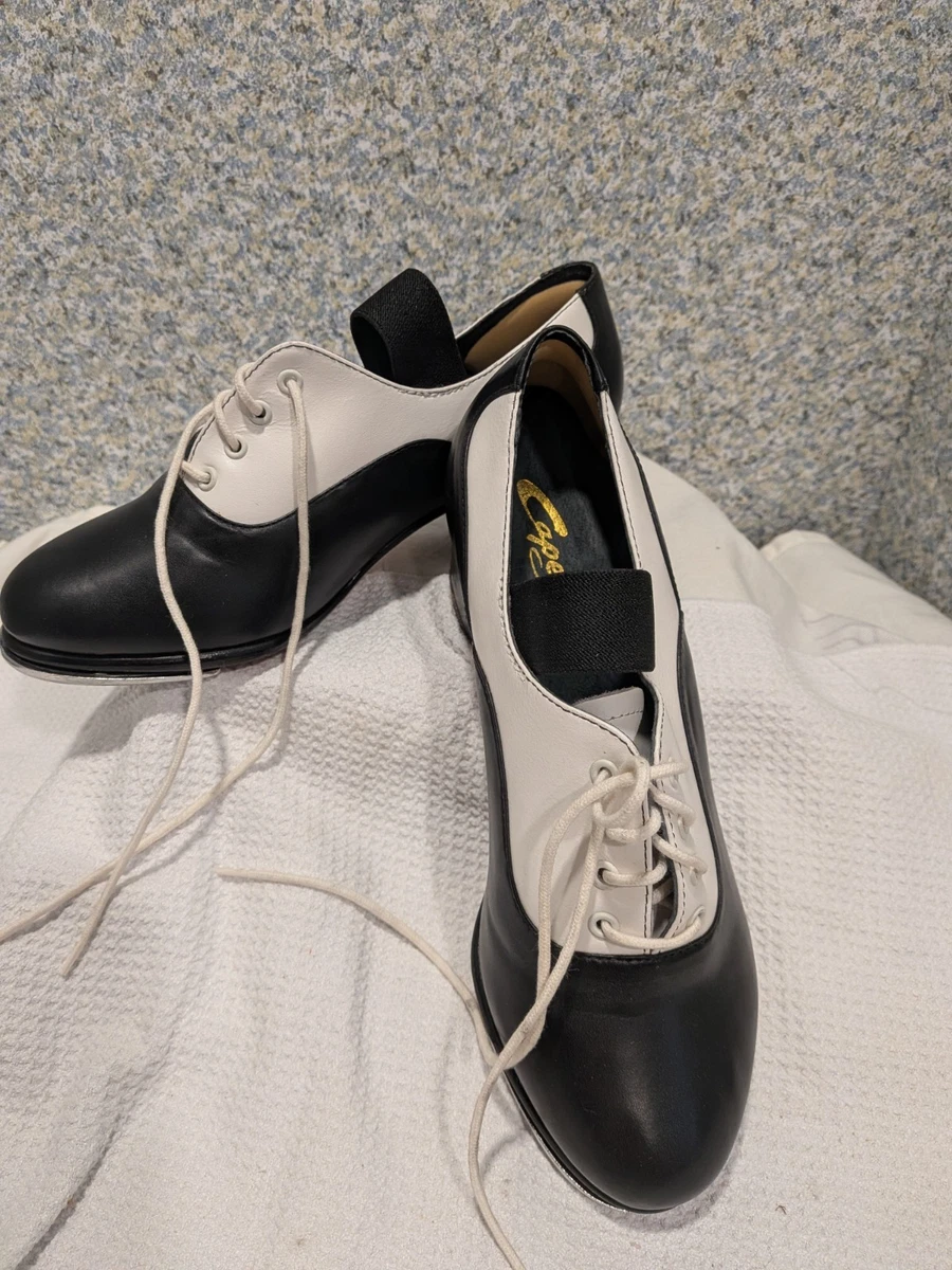 Scarpe Da Tip Tap Capezio Roxy Per Donna - Pelle Morbida, Suola Doppio Strato, Tacco Solido, Colore Nero, Taglia 4 - 5