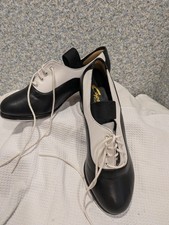 Capezio Black and White Tap Shoes NWOT No Size Printed 9" long appx. SZ 5