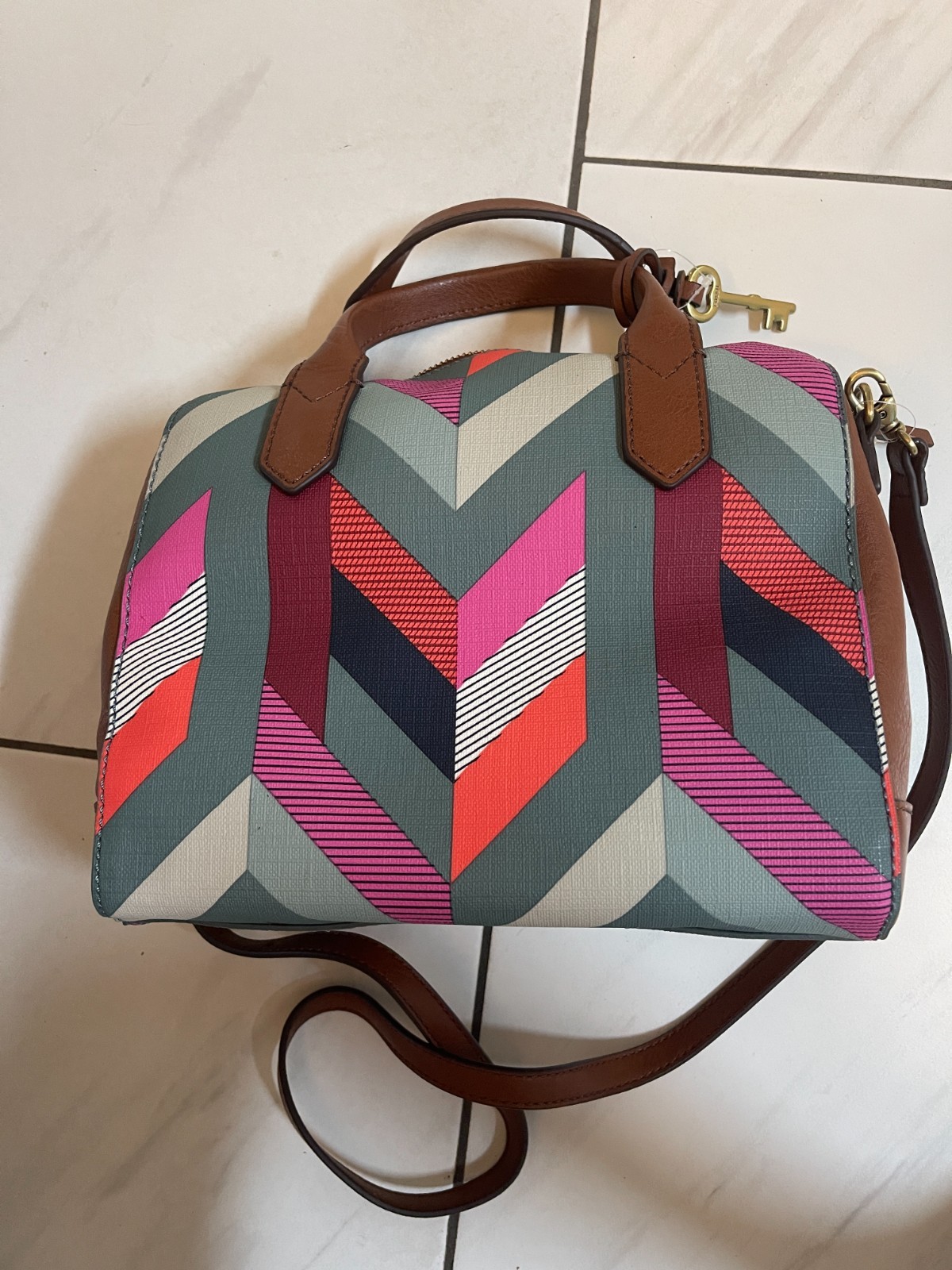 *NEW* Fossil Chevron Satchel  or Crossbody Bag