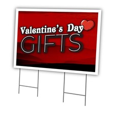 Valentine's Day Yard Sign 24" x 36" Double-Sided with Stake for Promotion