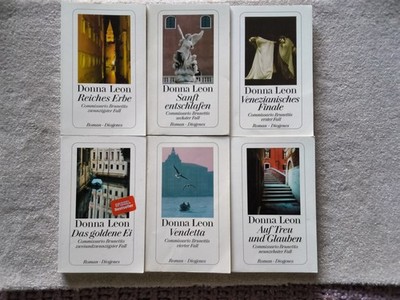 Buchpaket 6x Bücher / Taschenbücher Krimis Donna Leon - Diogenes Verlag  -