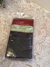 Home Collection - Black - Satin Pillowcase- 20 X 30 - New