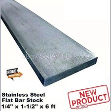 Stainless Steel Bar Stock 1/4" Thick x 1-1/2" Wide x 6 Feet Flat 304 Mill Finish