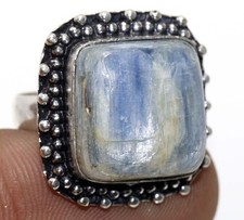 925 Silver Plated Blue Kyanite Jewellery Ring Handmade Gemstone Size Us 7 GW