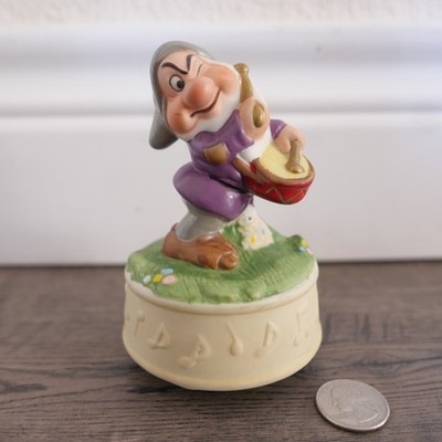 VTG 1987 Schmid Disney Seven Dwarf s Grumpy Music Box Rotating Figure