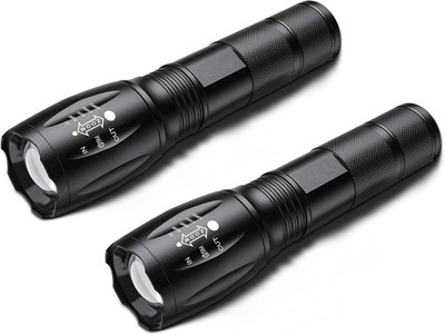 Flashlights, LED Flashlight 2 Pack, High Lumen, Zoomable, 5 Modes, Water Resista