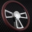 (T04) 18" Steering Wheel Big Rig Burgundy Vinyl KEN W900 & PETE 320-389