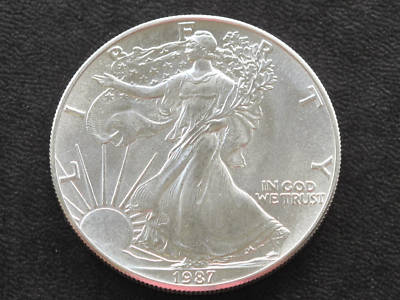 1987 Liberty Walking American Silver Eagle Dollar Coin | eBay