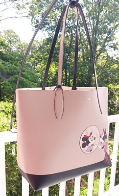 Kate Spade x Disney Minnie Mouse Pink Colorblock Leather Tote With
