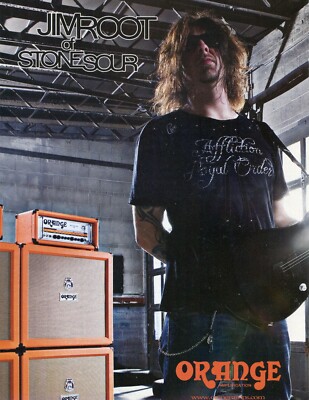 2008 Print Ad of Orange Guitar Head & Cabinet w Jim Root of Stone Sour