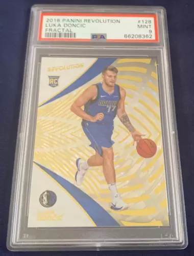 2018 Panini Revolution #128 Luka Doncic FRACTAL ROOKIE CARD - MINT PSA 9