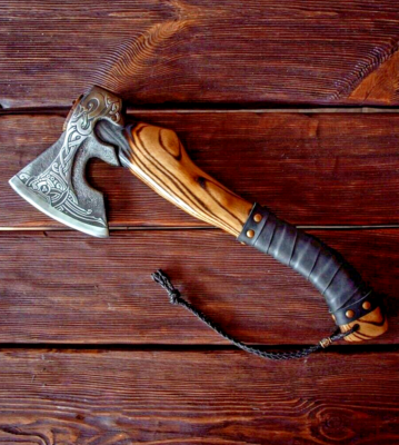 #ad Valhalla Viking Axe Hand Forged Carbon Steel Battle Hatchet Throwing Axe $47.60