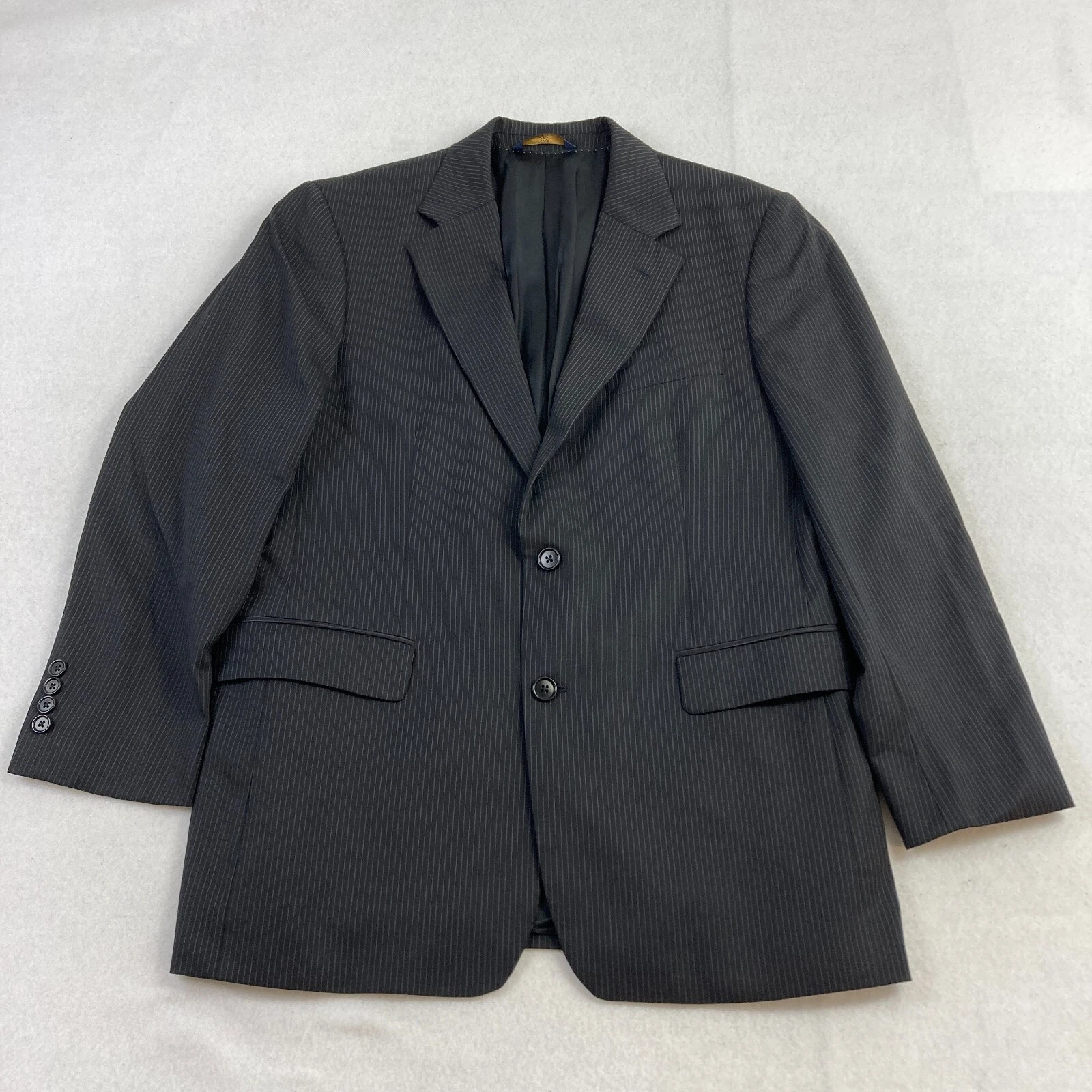 Brooks Brothers 346 Sport Coat Blazer Mens 40 Black Striped Wool Stretch Egypt