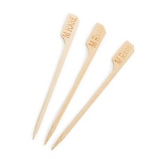 Nisbets Biodegradable Bamboo Steak Markers 'Medium Rare' Food Safe - Pack of 100