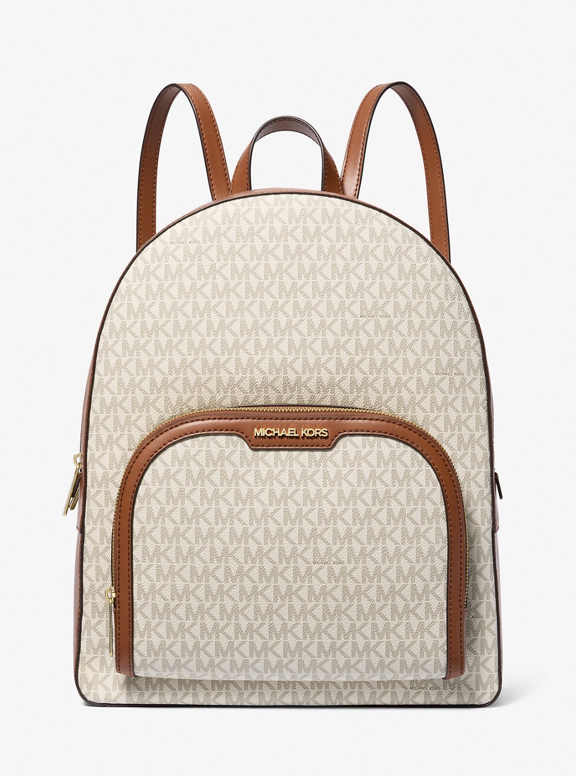 Latest Michael Kors JAYCEE Large Size Vanilla Logo Monogram PVC Backpack