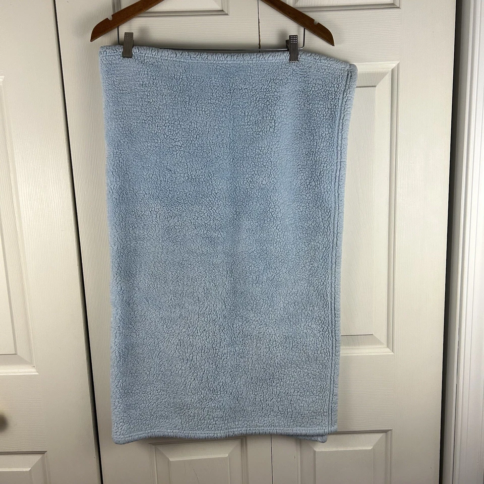 Daddy Loves Me Cachorro Perro Azul Bebé Manta Marrón Blanco Sherpa Lovey Foto 3 de 4