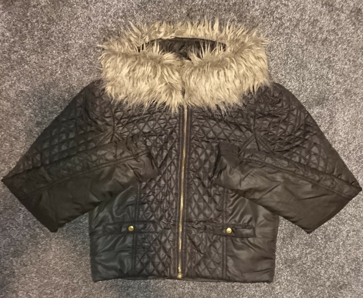 Crop Jacket Miss Selfridge Fur Jacket Miss Selfridge Black Quilted