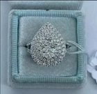 3TCW Round Cut "REAL MOISSANITE" Wedding Pear Shape Ring 14K White Gold Plated
