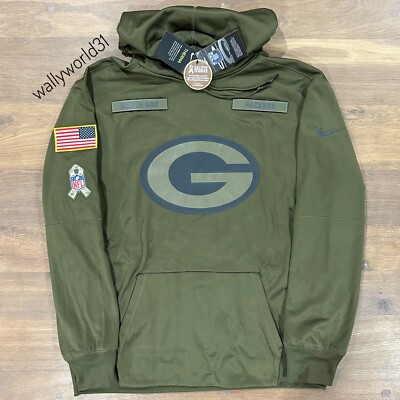 AUTHENTIC Nike Green Bay Packers 2018 Salute to Service Club Pullover Hoodie
