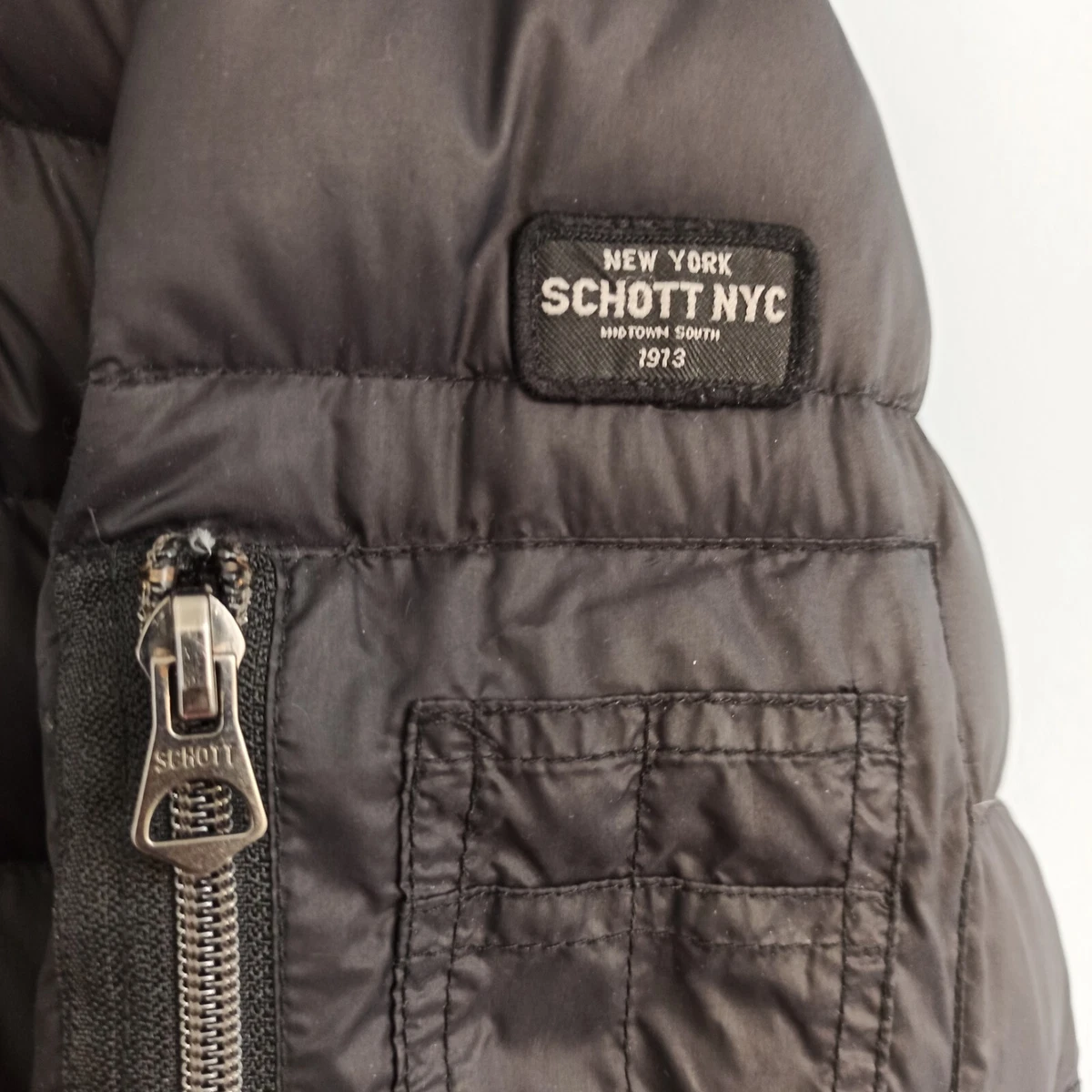 SCHOTT Hombre Acolchado Abombado Bomber Chaqueta Abrigo