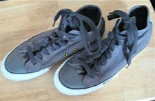 PF Flyers Unisex Hi Tops Sneakers Men-8.5, Women-10, Dark Grey/White