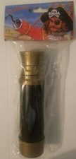Childrens Plastic Black  Gold Play Telescope Pirate Maritime Buccaneer New