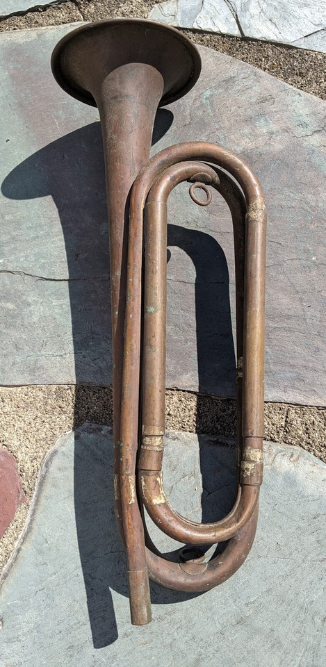 VTG U.S. Regulation Trumpet Brass Two Coil Bugle Military Scouts ...