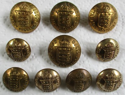 Set 10x WW2 British:''ROYAL ARMY ORDNANCE CORPS BRASS BUTTONS'' (24mm-19mm, RAOC)