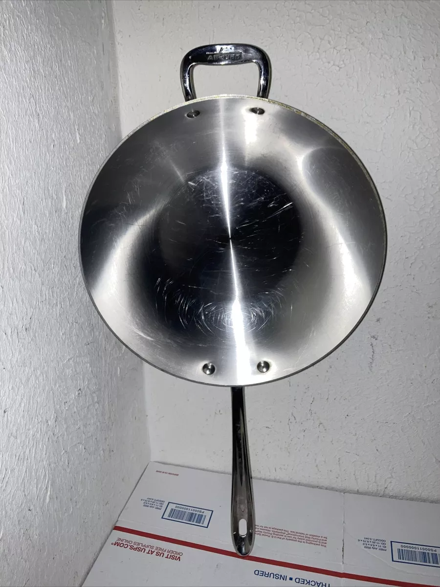All Clad Stainless Steel Chefs Pan Skillet Wok 12 inch