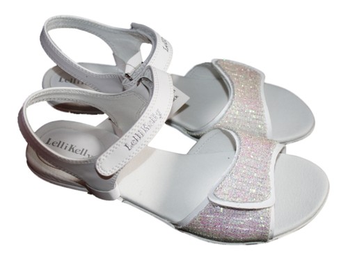 New Toddler Girl Lelli Kelly Clic Clac White Sandal Shoe Heel Size 9 9.5 26  27 | eBay