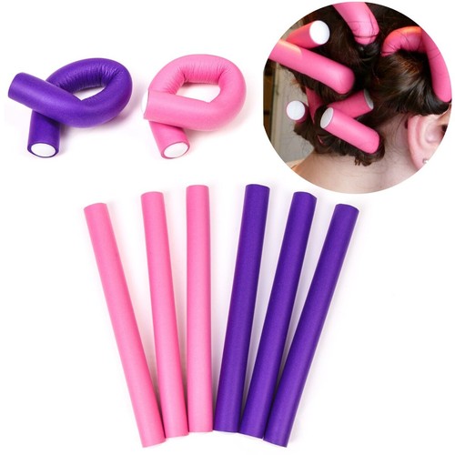 24x Soft Bendy Rollers Foam Hair Curlers Twist Salon Quality Curls Waves Styling - Picture 3 of 3