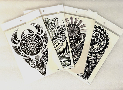 10£ für 4 temporäre Tattoos! Tribal Metal Matrix 4th Dimension Infinite Pattern