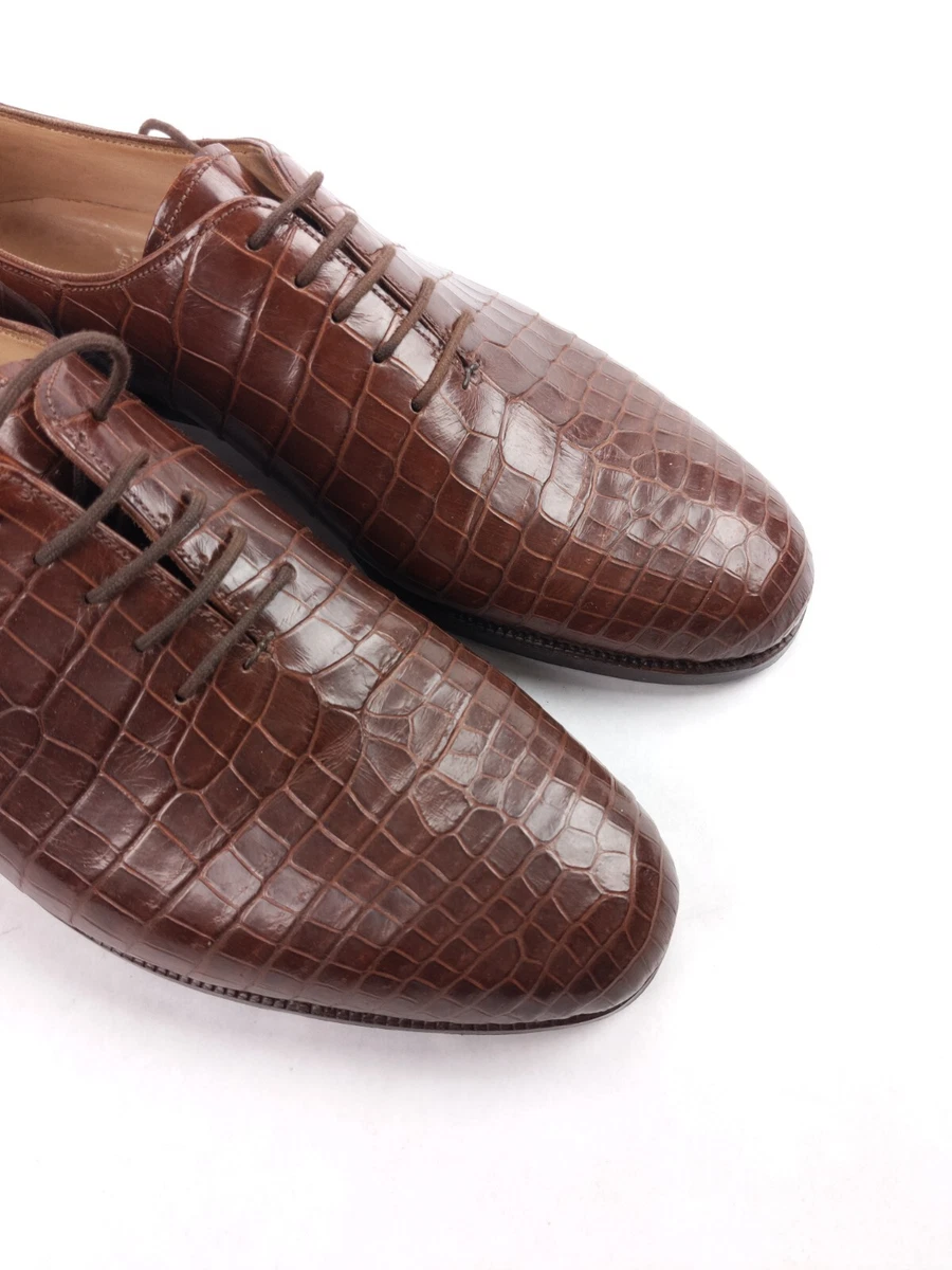 20K JOHN LOBB BESPOKE Crocodile Wholecut Oxfords Sz US 8D