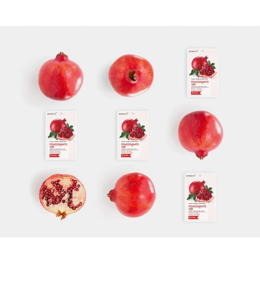 EUNYUL POMEGRANATE Natural Moisture Face Mask Pack 30 Sheets Korean SkinCare - Image 3 of 4