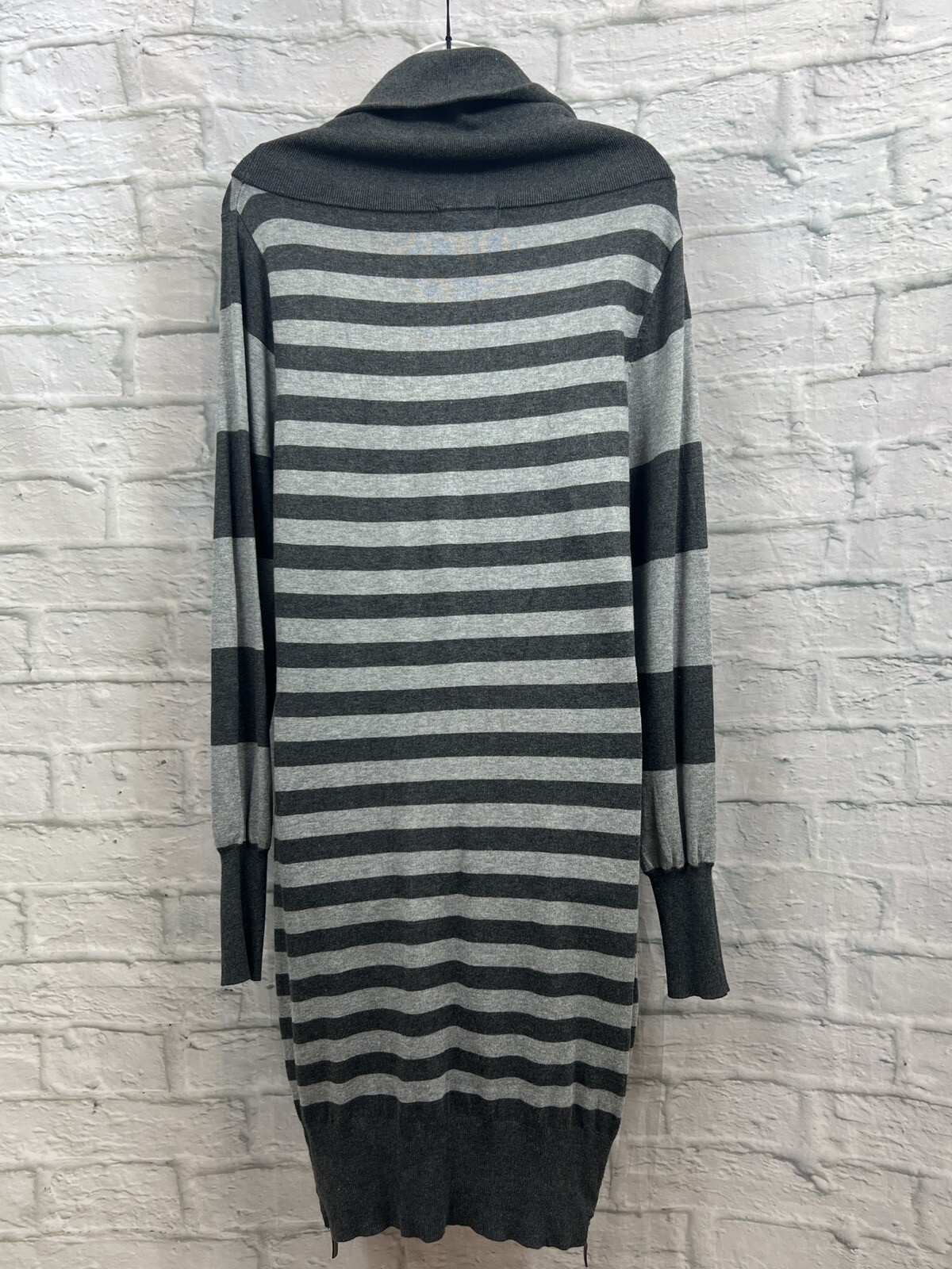 Mint Velvet Jersey Jumper Dress Grey Mix Striped Size 14 Side Zips Below Knee eBay