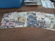 5X NOSTALGIC/VINTAGE SHEETS FOR SCRAPBOOKING/JOURNALS NEW CIRCA 13X9CM (VIN1556)