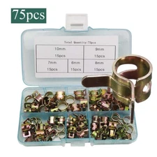 75pcs/set Spring Clip Fuel Line Hose Water Pipe Air Tube Clamps Fastener 6-10mm