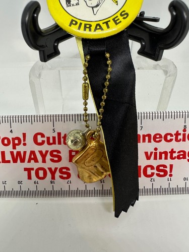 Vintage 1970's Pittsburgh Pirates Original Ribbon And Charms Pin Clean Mint - Picture 3 of 4